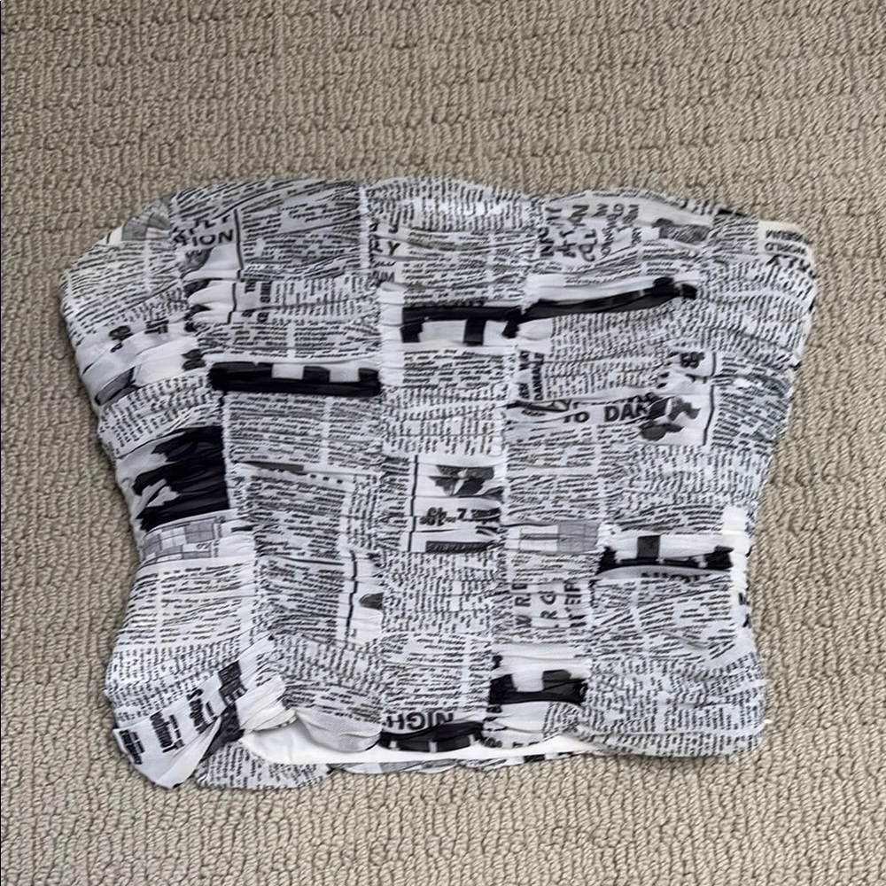 Zara newspaper print top